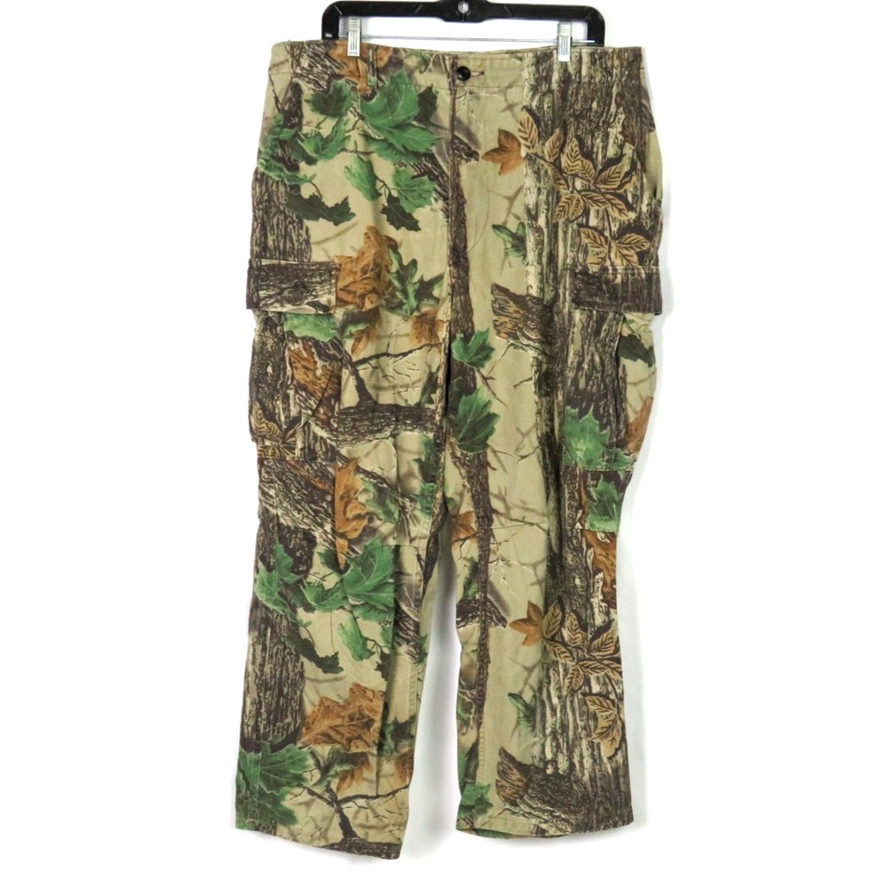 RATTLERS BRAND Cotton VTG RealTree Camouflage Cargo Hunting‎ Pants Men's 36 X 28